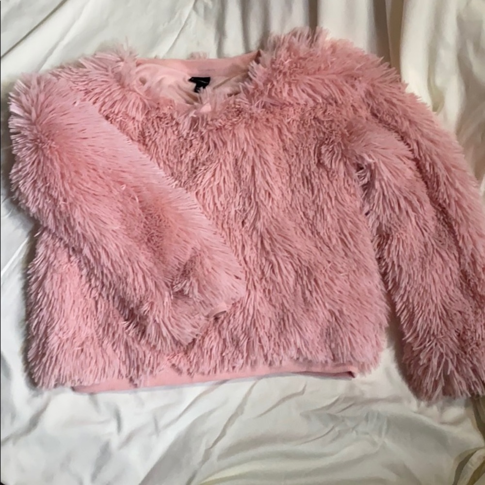 Light Pink Furry Pullover Girls Size 10/12